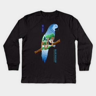 The Last Blue Macaw - Creme Kids Long Sleeve T-Shirt